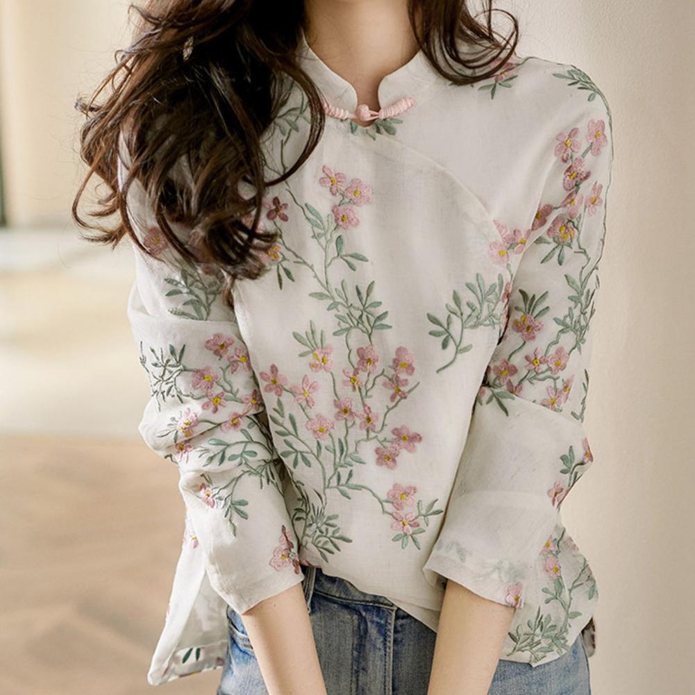 Women Shirt Chinese Style Embr - Embroidery Cardigan ulasan dan harga