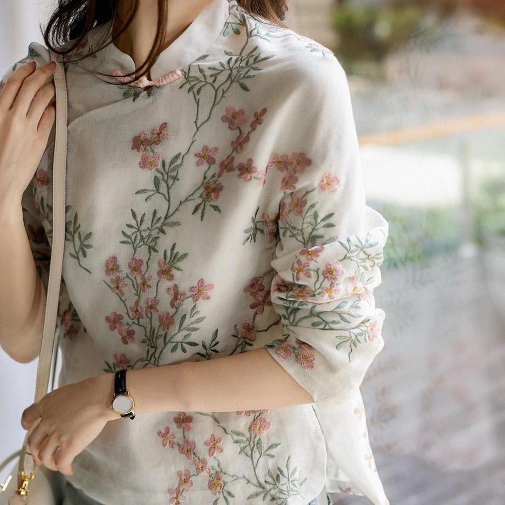 Women Shirt Chinese Style Embr - Embroidery Cardigan ulasan dan harga