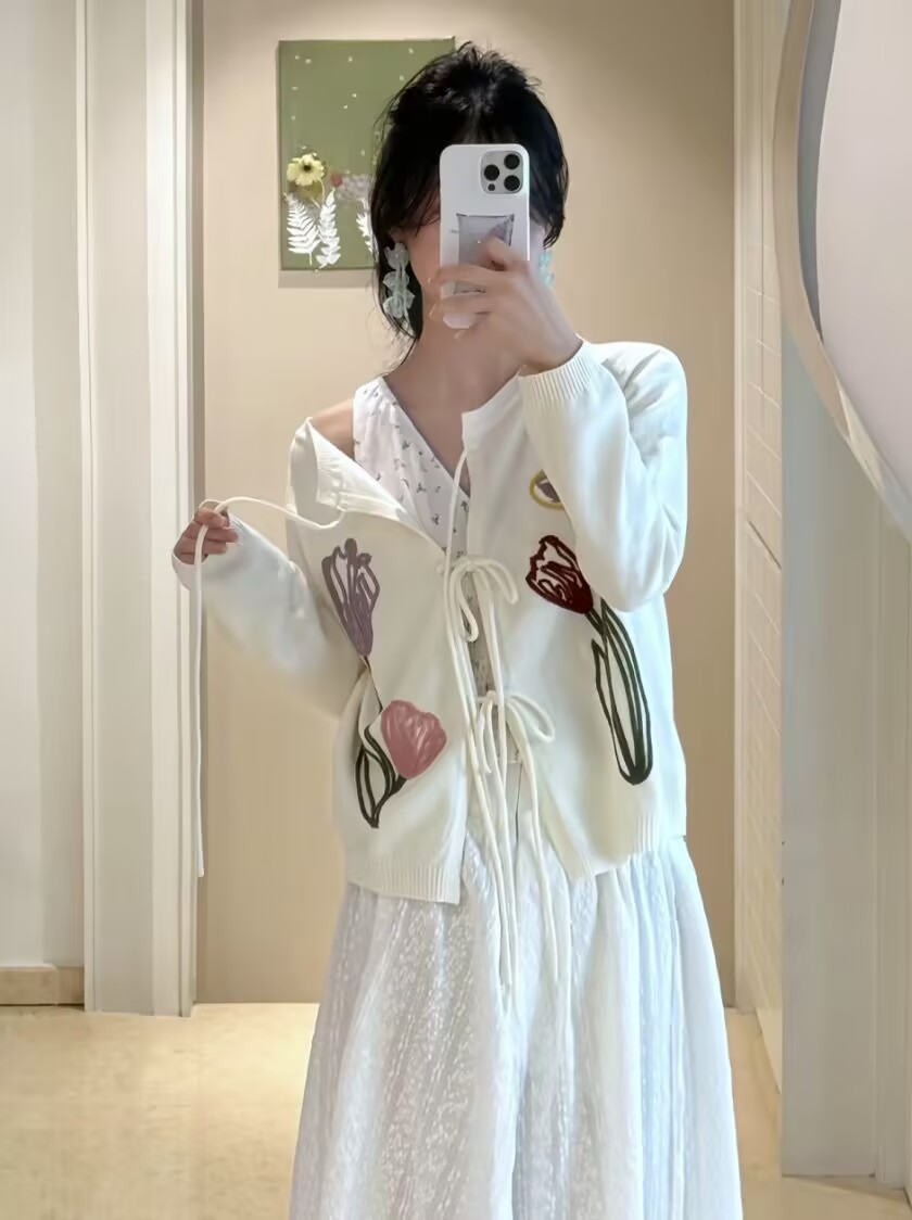 Womens Knit Cardigan Embroider - Embroidery Cardigan ulasan dan harga