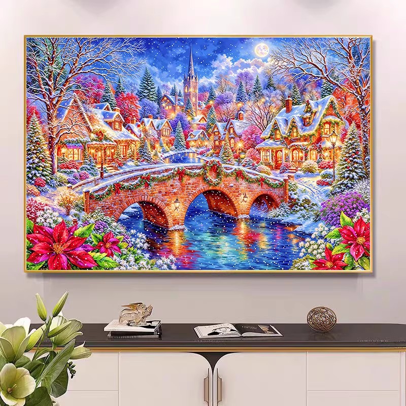 9ct 100x75cm Winter Church Emb - Embroidery Tas ulasan dan harga