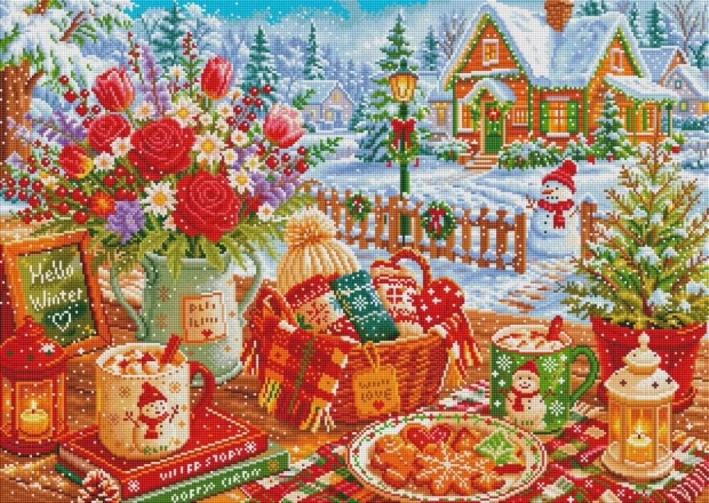 9CT 14ct Winter Printed Kits C - Embroidery Tas ulasan dan harga