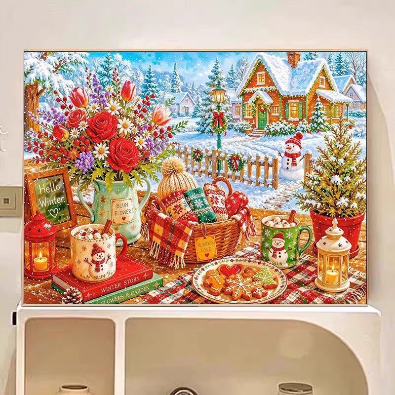 9CT 14ct Winter Printed Kits C - Embroidery Tas ulasan dan harga