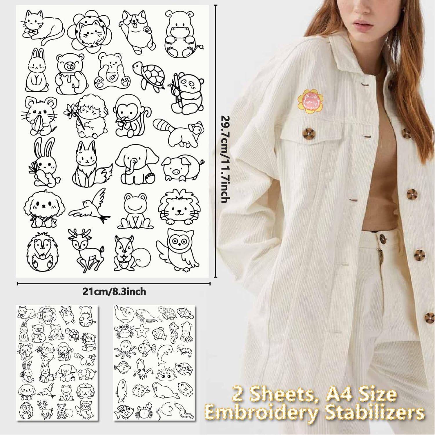 Cute Animal & Floral Embroider - Embroidery Font ulasan dan harga